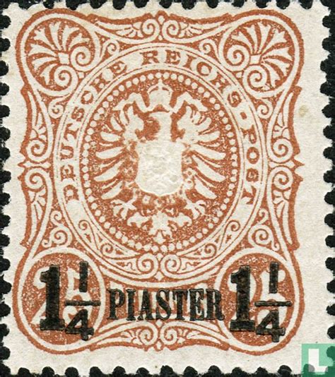 Cijfer En Adelaar Met Opdruk Levant Duitse Postkantoren