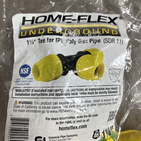 Home Flex 1 14 In Ips Dr 11 Underground Yellow Poly Gas Pipe Tee