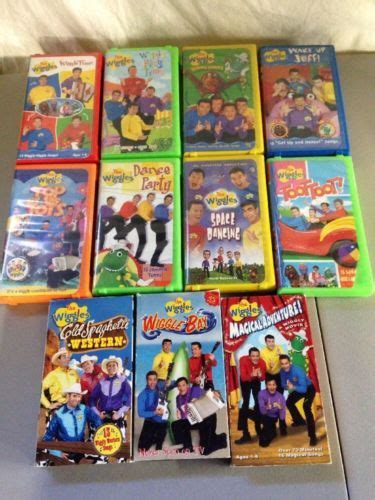 Lot Of 11 The Wiggles Vhs Tapes Dance Sing Party Rare Oop Children 039