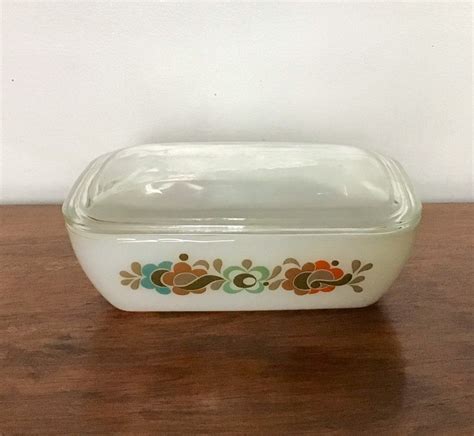 pyrex butter dish carnaby pattern retro tableware etsy pyrex vintage butter dish pyrex