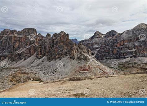 The Falzarego Pass In Italy And The Dolomites Stock Photo Image Of