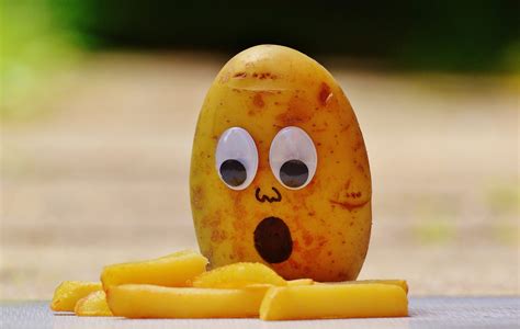 Funny Potato Wallpaper With Googly Eyes And French Fries Potatoes