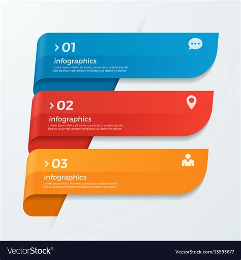Infographic Template With Ribbons Banners Arrows Vector Image