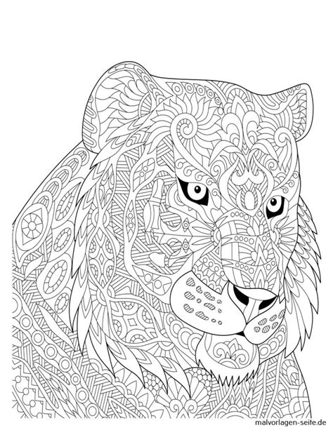 Mandala für Erwachsene Tiger Ausmalbild kostenlos herunterladen