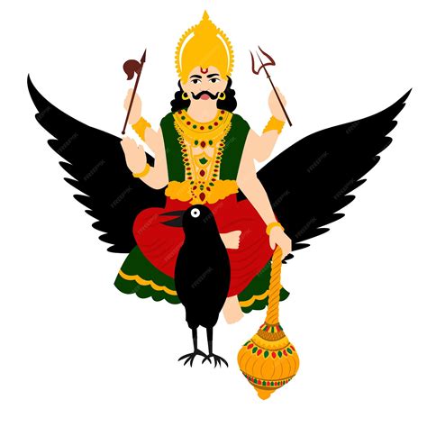 Premium Vector Lord Shani Dev Indian Hindu God Vector Illustration