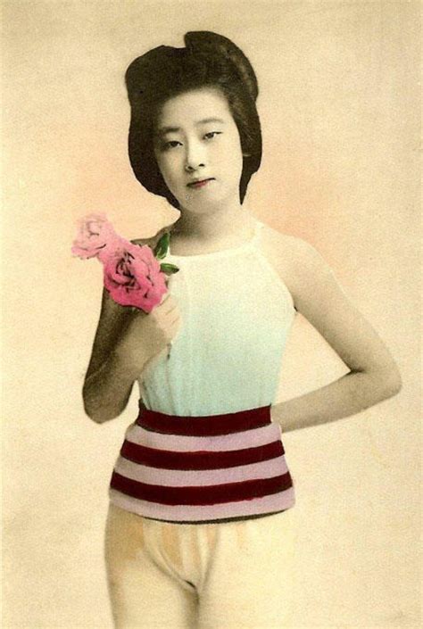 Japanese Pin Up Postcards With Geisha In Swimsuits Pictolic
