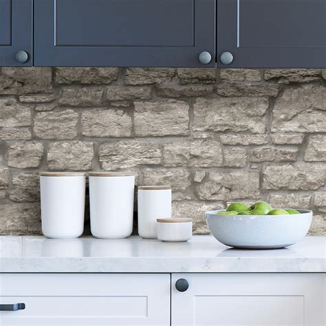 Nhs3685 Saco Stone Peel And Stick Wallpaper By Inhome