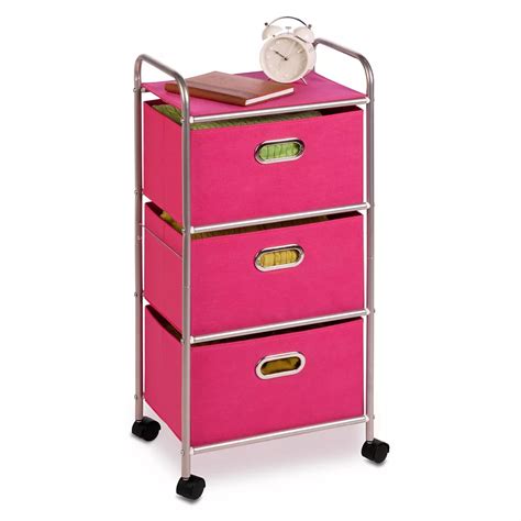 Honey Can Do 3 Drawer Rolling Cart Pink The Home Depot Canada