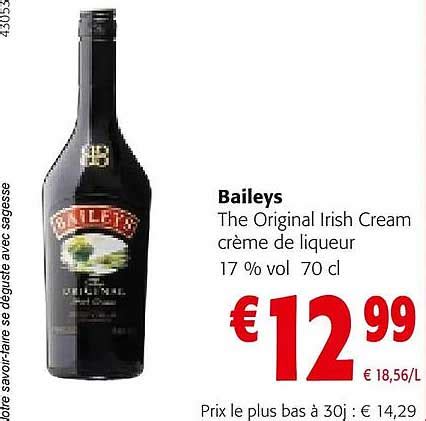 Promo Baileys The Original Irish Cream Cr Me De Liqueur Chez Colruyt