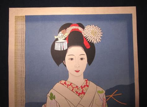 extra large orig japanese woodblock print geisha maiko tateishi harumi shin hanga gallery