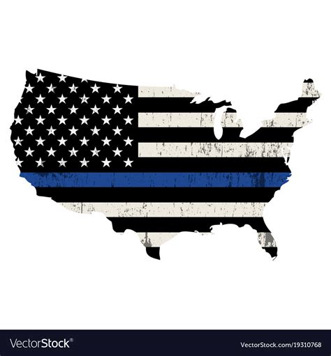 Usa Police Support Thin Blue Line Royalty Free Vector Image