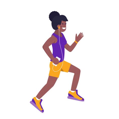Royalty Free African American Jogging Clip Art Vector Images