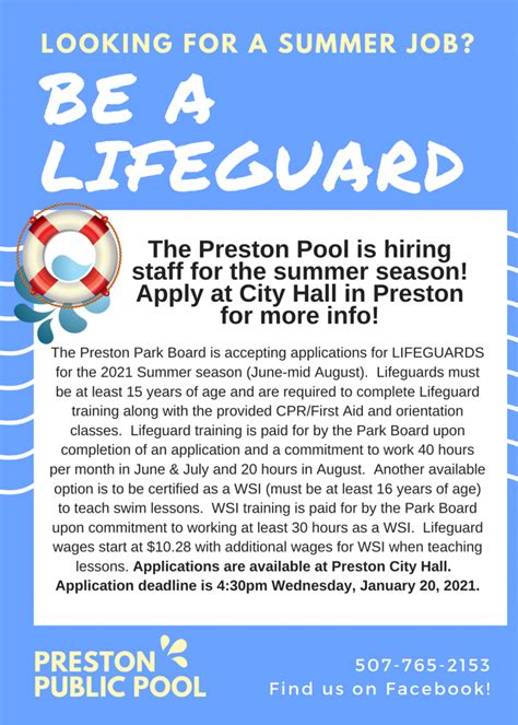 2021 Lifeguards And Swimming Pool Manager Employment Opportunities