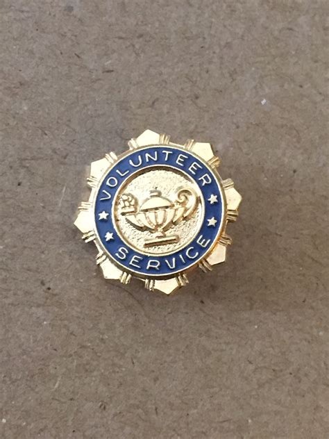 Vintage 60s Nursinghospital Volunteer Service Goldnavy Lapel Pin