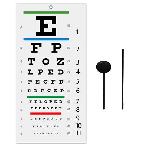 Buy Eye Chart Snellen Eye Chart 3 Pieces Set Of Wall Chart With Hand