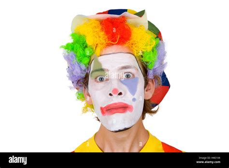 Colorful Clown Isolated On White Background Stock Photo Alamy