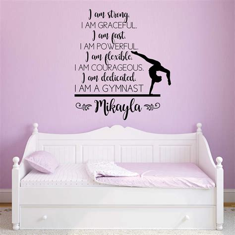 Pin On Gymnastics Theme Girls Bedroom Wall Vinyl Decals