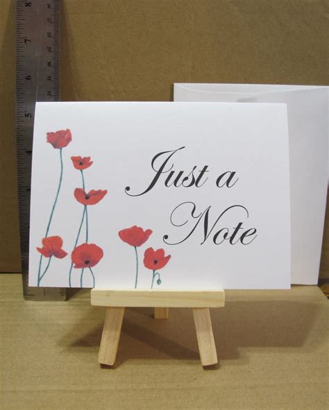 Blank Note Cards With Envelopes Poppy Flower Kards By Kaylee