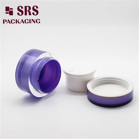 J021 Cosmetic Double Wall Purple 15g 30g 50g Cream Container Jar Srs Packaging