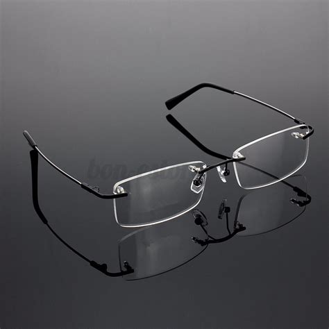 new rimless glasses rx optical eyeglasses memory titanium spectacles frame men ebay