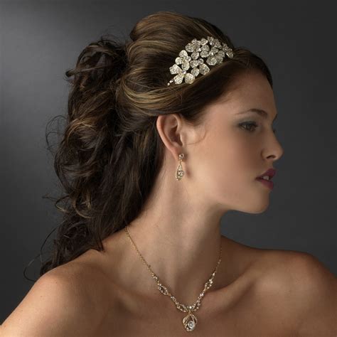 Bold Rhinestone Flower Headpiece Elegant Bridal Hair Accessories