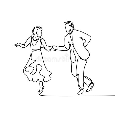 Woman Dancing Line Art Stock Illustrations 2595 Woman Dancing Line