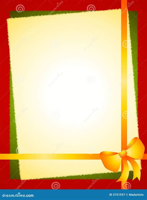 Gold Green Red Christmas Bow Border Royalty Free Stock Photography