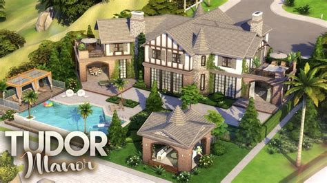 Tudor Manor Luxury Celebrity Mansion Full Cc List The Sims 4 Speed Build Youtube