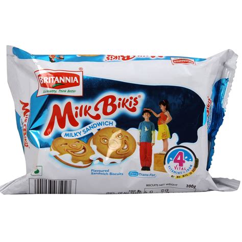 Home Delivery Of Britannia Milk Bikis Milky Sandwich Biscuits Packet 200 Gram Order Now