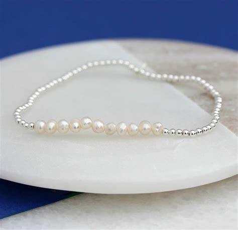 Sterling Silver And Pearl Bracelet By Molly And Pearl
