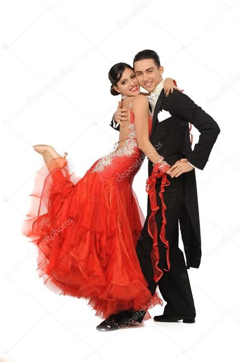 Beautiful Couple In The Active Ballroom Dance — Stock Photo