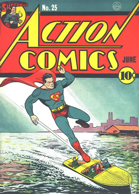 1940 Action Comics 25 Superman Comic Book Cover Print Comic Etsy