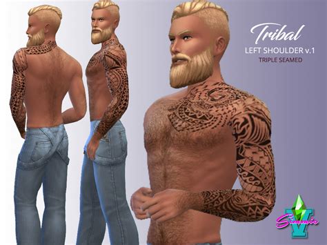 The Sims Resource Simmiev Tribal Left Shoulder V1 In 2022 Sims 4