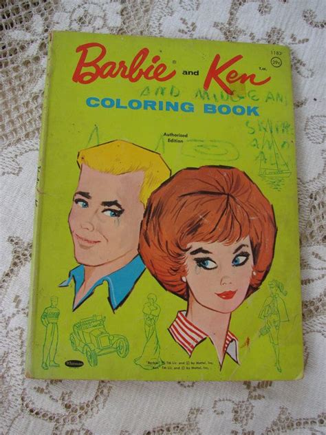 Vintage 1962 Barbie And Ken Coloring Book Etsy Vintage Coloring Books Barbie Coloring