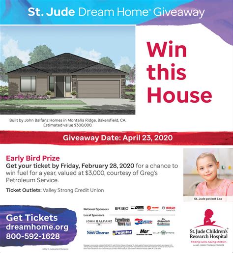 Friday February 28 2020 Ad St Jude Dream Home Giveaway