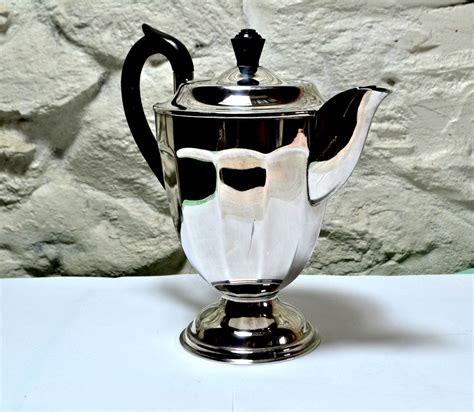 Viners Sheffield Silverplate Tall Teapot Or Coffee Pot A1 Etsy Uk