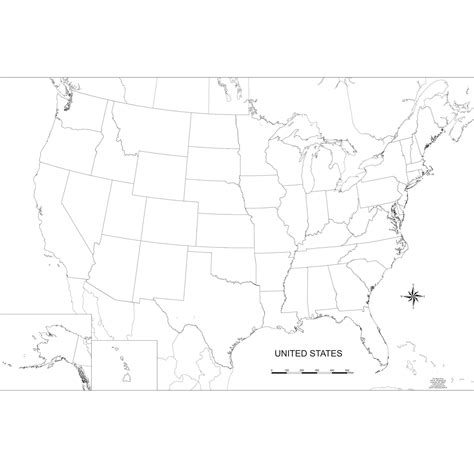 Blank United States Outline Wall Map The Map Shop