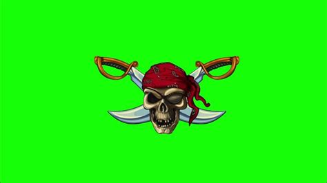 Green Screen Pirate Skull Chroma Key Graphics For Videos No Copyright