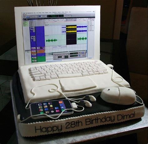 Wedding cake topper ~beer cans computer laptop video game. The 13 Best Apple Computer Cakes Ever Baked Gallery | Cult of Mac