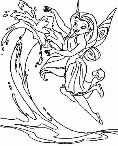 Coloring Fairy Pages Silvermist Disney Fairies Water