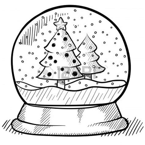 Doodle Style Christmas Show Globe Illustration In Vector Format