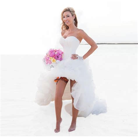 2016 sexy high low beach wedding dresses short front long back white boho wedding gowns