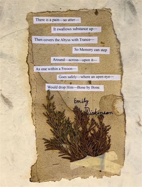 emily dickinson poem collage homemade paper etsy