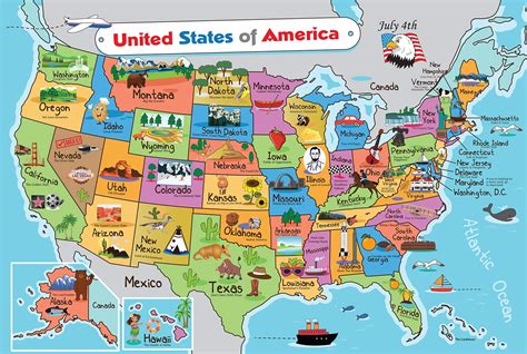 Map Of America 50 States Map Chococard