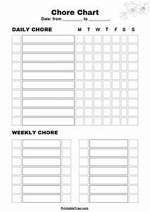 Free Printable Chore Chart Pdf Template For Kids