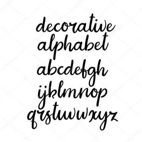 Calligraphy Lowercase Alphabet Handwritten Lowercase Letters Vector