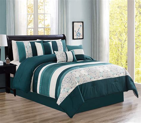Easeland all season oversized queen soft quilted down alternative comforter hotel collection reversible duvet insert with corner tabs. HGMart Bedding Comforter Set Bed In A Bag - 7 Piece Modern ...