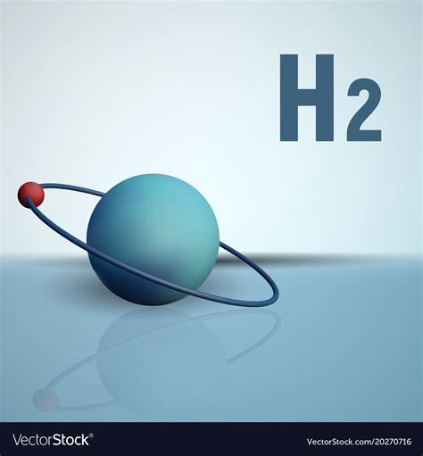 A Hydrogen Atom With An Electron Chemical Model Vector Image