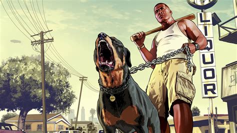 Franklin With His Dog Gta 5 Grand Theft Auto 5 Illustration Gta 5 4k