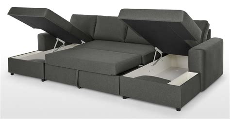 Aidian Large Corner Sofa Bed With Storage Pigeon Grey